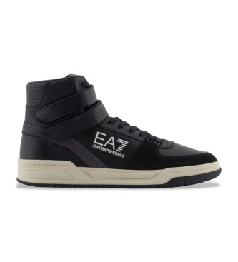 EA7 unisex. 7X000278_AF18316 Zapatillas de Piel Baseline High negro (42), Plano, Cordones, Casual