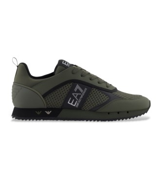 EA7 unisex. 7X000334_AF18610 Zapatillas Black & White Laces verde (42 2/3), Plano, Cordones, Casual