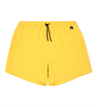 EA7 para hombre. 7M000510_AF13019 Bañador de largo medio con logotipo amarillo (XS), Beachwear, Poliéster