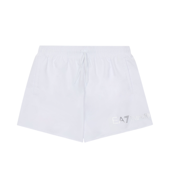 EA7 para hombre. 7M000519_AF13049 Bañador de largo medio con logotipo blanco (3XL), Beachwear, Poliéster