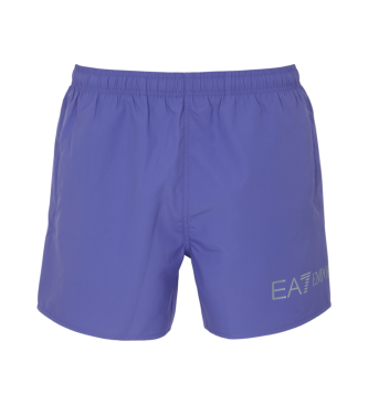 EA7 para hombre. 7M000519_AF13049 Bañador de largo medio con logotipo azul (XS), Beachwear, Poliéster