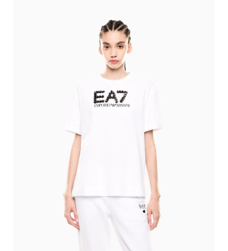 EA7 para mujer. 7W000540_AF12957 Camiseta Lentejuelas blanco (S), Casual, Algodón, Manga corta