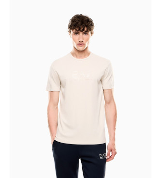 EA7 para hombre. 7M000667_AF13739 Camiseta mezcla de viscosa Gold Label beige (S), Casual, Manga corta