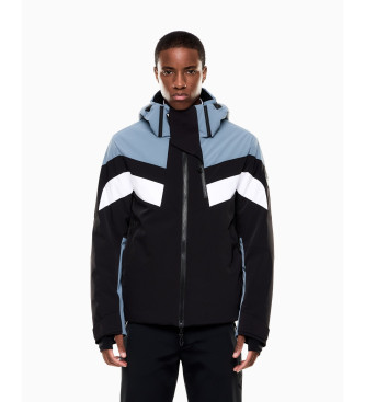 EA7 para hombre. 7M000453_AF13887 Chaqueta Ski Cortina Colorblock negro, azul (S), Casual, Deportivo, Poliéster, Nieve, Outdoor