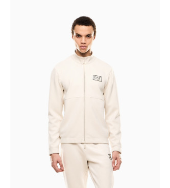 EA7 para hombre. 7M000674_AF16718 Sudadera tipo cárdigan de tejido efecto ante Gold Label beige (XXL), Casual, Poliéster