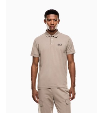 EA7 för män. 8NPF14_PJVQZ Core Identity beige polotröja (3XL), Casual, Bomull, Kort ärm
