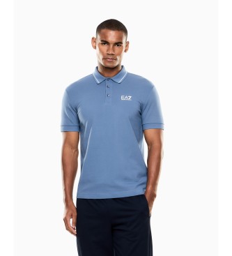EA7 para hombre. 8NPF16_PJVUZ Polo Core Identity azul (L), Casual, Algodón, Manga corta