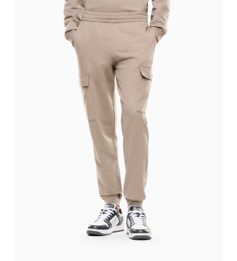 EA7 para hombre. 8NPP67_PJVRZ Pantalón Core Identity Marrón (XS), Casual, Deportivo, Algodón, Running, Tenis/Padel, Multideporte