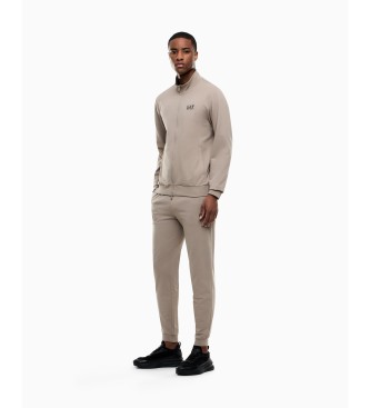 EA7 para hombre. 8NPV60_PJVRZ Chándal Core Identity beige (S), Casual, Deportivo, Algodón, Manga larga