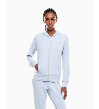 EA7 för kvinnor. 7W001044_AF12482 Sweatshirt Evolution blå (L), Casual, Polyester