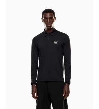 EA7 para hombre. 7M000867_AF13755 Polo de manga larga Golf Pro Ventus7 negro (XXL), Casual, Poliéster