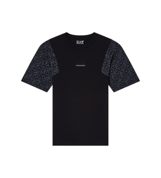 EA7 para niño. 7B000278_AF10375 Camiseta Modern negro (16Años= 168cm), Casual, Algodón, Manga corta, moda infantil