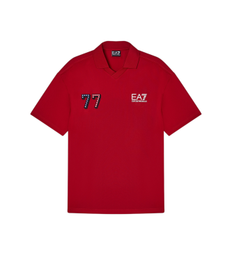 EA7 para hombre. 7M001416_AF13537 Polo Graphic rojo (M), Casual, Deportivo, Multideporte, Poliéster, Manga corta