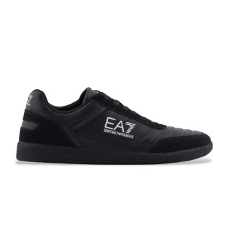 EA7 unisex. 7X000406_AF19827 Zapatillas de Piel Heritage negro (35 1/3), Plano, Cordones, Casual