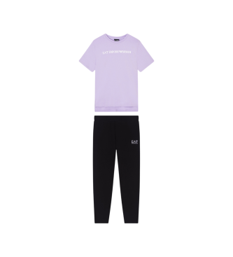 Conjunto camiseta y pantalón Logo Series lavanda y negro (10Años= 142cm)