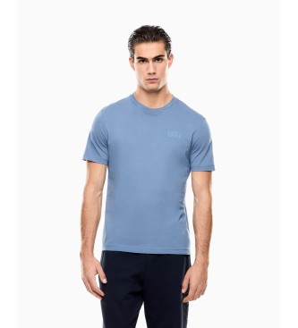 EA7 para hombre. 7M001487_AF17789 Camiseta LOGO SERIES azul (XXL), Blanco, Casual, Algodón, Manga corta