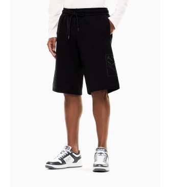 EA7 para hombre. 7M001491_AF17787 Pantalones cortos Logo Series M negro (3XL), Deportivo, Algodón, Running, Sportswear, Clásico, Multideport