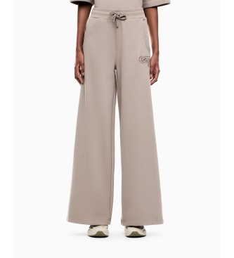 EA7 för kvinnor. 7W000972_AF20758 Bomullsblandade byxor Logo beige (L), Casual