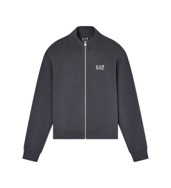 EA7 för kvinnor. 7W001487_AF24375 Grå hoodie med logotyp (L), Casual, Deportivo, Polyester