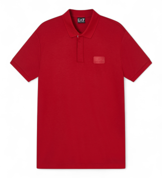 EA7voor mannen. 7M001360_AF13862 Polo Lux Identity rood (L), Casual, Vlas, Korte mouwen