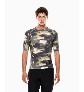 EA7 para hombre. 7M000220_AF19731 Camiseta Mountain Urban Escape verde camuflaje (S), Deportivo, Multideporte, Poliéster, Manga corta
