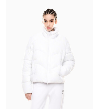 EA7 para mujer. 7W000654_AF16408 Chaqueta con estampado integral de monograma blanco (XXL), Casual, Poliamida