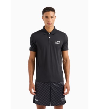 EA7 para hombre. 8NPF23_PJEMZ Polo Sport Ventus 7 negro (S), Casual, Deportivo, Poliéster, Manga corta