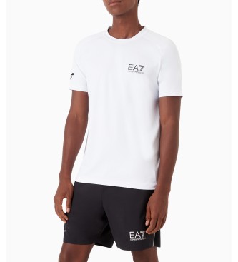 EA7 para hombre. 8NPT22_PJEMZ Camiseta Tennis Ventus7 blanco (S), Deportivo, Tenis/Padel, Multideporte, Poliamida, Manga corta