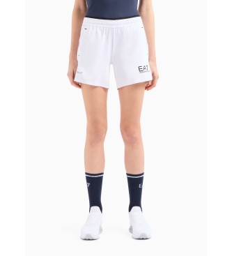 EA7 para mujer. 8NTS70_TN6TZ Pantalón corto Ventus7 blanco (M), Running, Sportswear, Multideporte, Poliéster