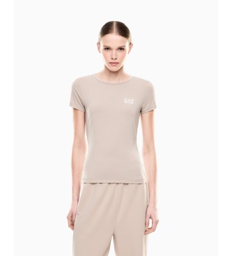 EA7 för kvinnor. 7W001149_AF12945 T-shirt i tekniskt tyg Natural Ventus7 neige (XXL), Beige, Deportivo, Kort ärm, Återvunnen polyester
