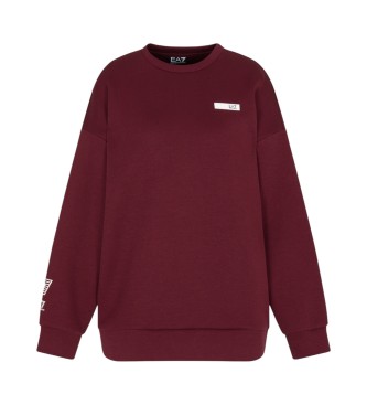 EA7 para mujer. 7W000674_AF13151 Sudadera Natural Ventus7 granate (XXS), Casual, Algodón, Manga larga