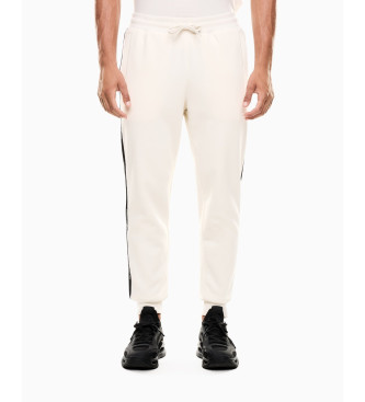 EA7 para hombre. 7M000974_AF10377 Pantalón Tape Logo Series blanco roto (S), Casual, Algodón