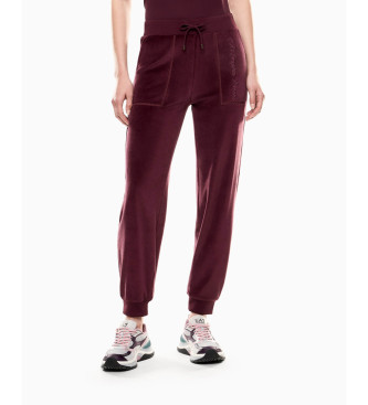 EA7 para mujer. 7W000440_AF15653 Pantalón Athletic Velour burdeos (L), Casual, Granate, Algodón