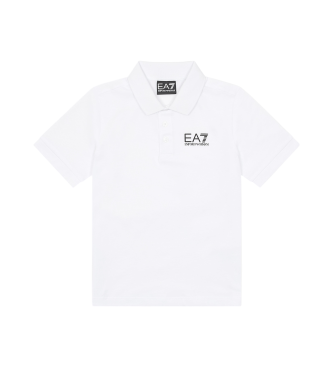 EA7 para niño. 7B000022_AF10378 Polo de manga corta confeccionado en jersey de algodón fresco blanco (14Años= 146/166cm), Casual, moda infan