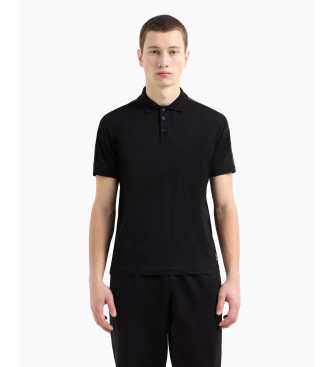 EA7voor mannen. 7M000139_AF10375 Gebreide polo van marinekatoen Logo Series (L), Casual, Sportief, Meerdere sporten, Korte mouwen, Marinebla