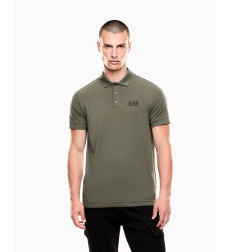EA7 para hombre. 8NPF14_PJVQZ Polo Core Identity Elástico verde oscuro (L), Casual, Algodón, Manga corta