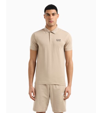 EA7 para hombre. 8NPF14_PJVQZ Polo Piqué Elástico beige (XL), Casual, Deportivo, Algodón, Multideporte, Manga corta
