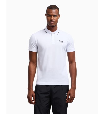 EA7 para hombre. 8NPF16_PJVUZ Polo Casual blanco (XXL), Algodón, Manga corta