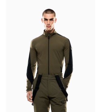 EA7 para hombre. 7M000471_AF14634 Forro polar Powerstretch marrón verdoso (L), Casual, Deportivo, Poliéster, Nieve
