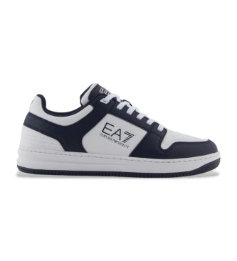 EA7 unisex. 7X000345_AF11988 Zapatillas Slasher blanco, marino (45 1/3), Plano, Cordones, Casual