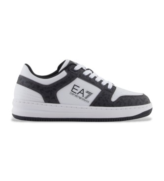 EA7 unisex para niños. 7Y000011_AF11988 Zapatillas Slasher Minime K blanco, negro (38), Plano, Cordones, Casual, moda infantil