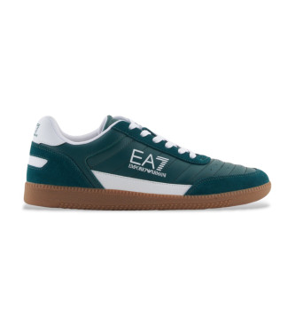 EA7 para hombre. 7X000406_AF19827 Zapatillas de Piel Heritage verde (40), Plano, Cordones, Casual