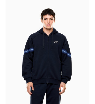 EA7 para hombre. 7M000964_AF10377 Sudadera con capucha 7 Lines ASV marino (XL), Casual, Algodón