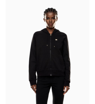 EA7 para mujer. 7W000458_AF13135 Sudadera Core Lady con capucha negro (XL), Casual, Algodón, Manga corta