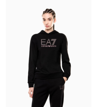 EA7 para mujer. 7W000537_AF15831 Sudadera Logo Series negro (XXS), Casual, Algodón