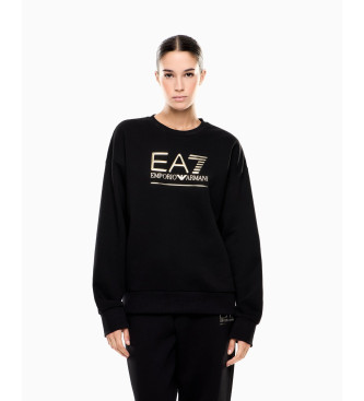 EA7 para mujer. 7W000421_AF10377 Sudadera Maxilogotipo Visibility negro (XS), Casual, Algodón