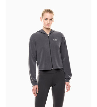 EA7 para mujer. 7W000443_AF12643 Sudadera interlock Precious gris oscuro (L), Casual, Poliéster, Manga larga