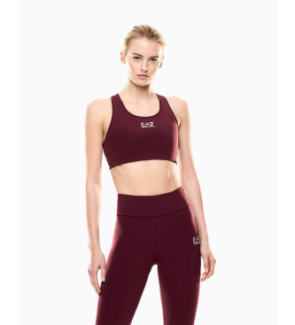 EA7 para mujer. 7W000231_AF12625 Sujetador Dynamic Athlete Vigor7 burdeos (L), Deportivo, Granate, Multideporte, Poliamida