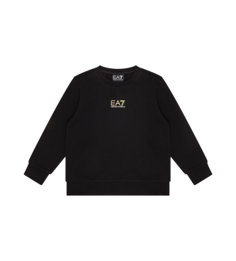 EA7 para niño. 7B000025_AF10380 Sudadera de cuello redondo de algodón Core Identity negro (10Años= 142cm), Casual, Deportivo, Multideporte,