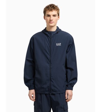 EA7voor mannen. 7M000211_AF13190 Capuchonjas Core Identity marine (XXS), Casual, Sportief, Meerdere sporten, Polyamide, Marineblauw